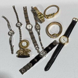 Lot of 10 Mixed Ladies Quartz Wrist Watches Fashion Watch Bangle Strap - Tested